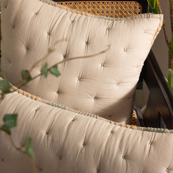 Aeris Cotton Hand Embroidered Lumbar Cushion Cover