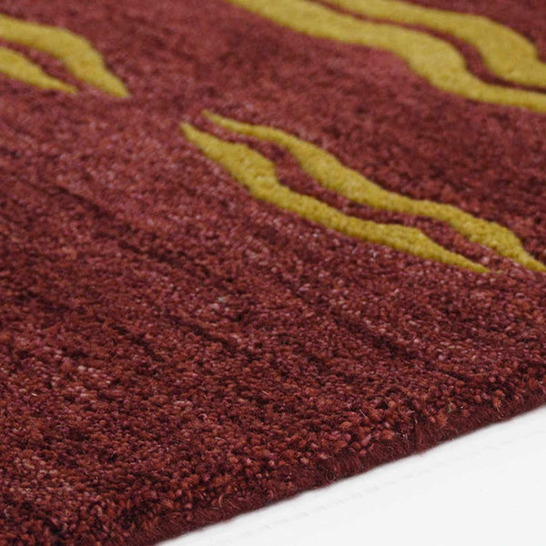 Tessellate- Rust Hand Tufted Woolen Rug By Eeshaan Kashyap