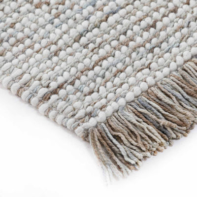 Self Textured Flat Weave Wool And Jute Dhurrie