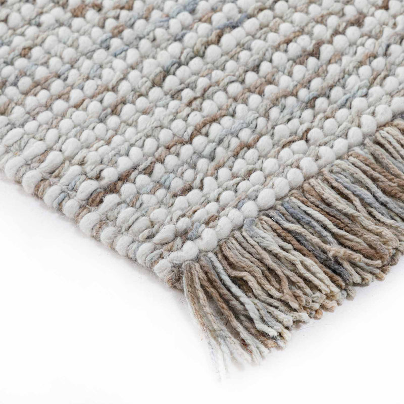 Self Textured Flat Weave Wool And Jute Dhurrie