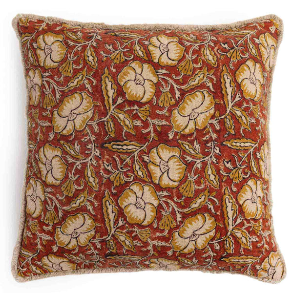 Rustic Bagru Block Printed Cushion Cover