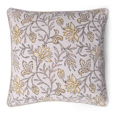 Flora Block Printed Cotton Cushion Cover