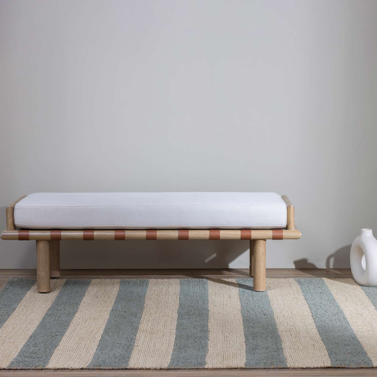 Striped Jute Flat Weave Dhurrie