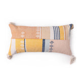Tribecca Woven Stripe Cotton Chambray Lumbar Cushion Cover