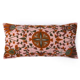 Bukhara Cotton Slub Embroidered Lumbar Cushion Cover