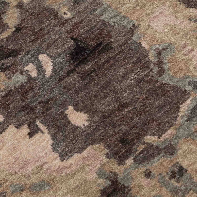 Ink on Canvas Hand Knotted Woollen And Silk Rug