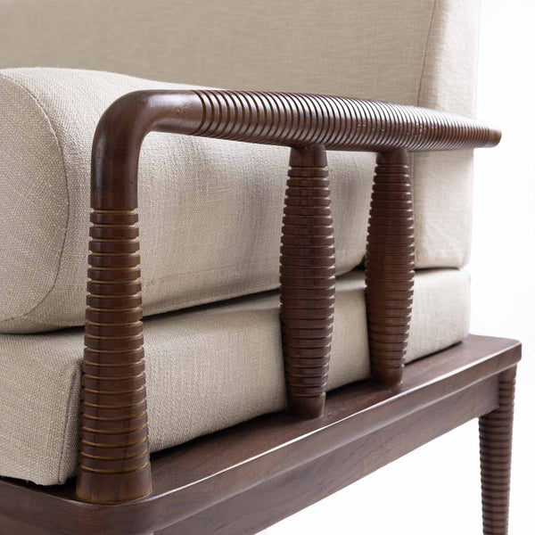 Terra Teak Three Seater Sofa with Wooden Piers