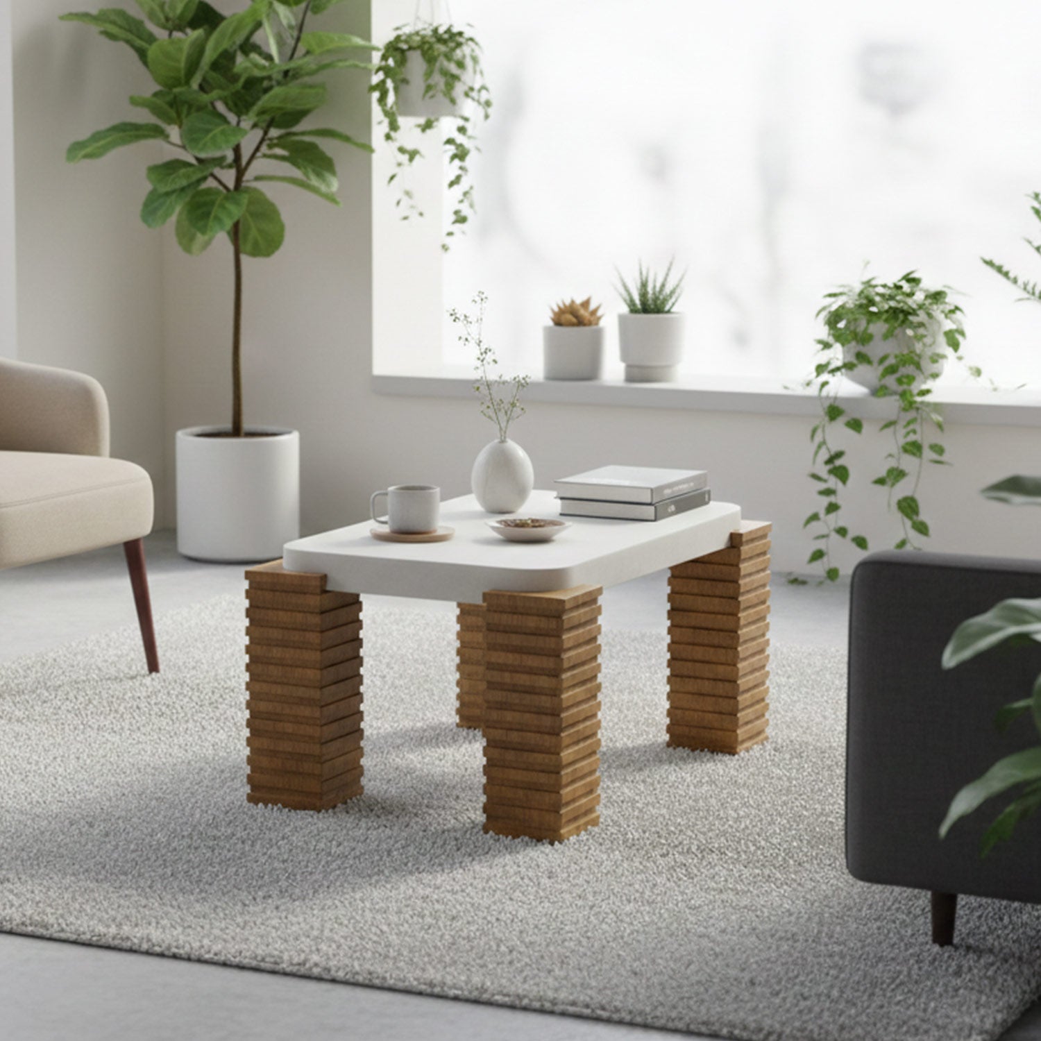 Madison End Table-White