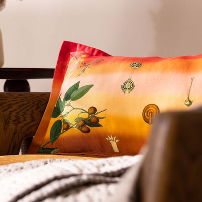 Wildflower Digital Printed Woollen And Silk Lumbar Cushion By Mariella Ienna