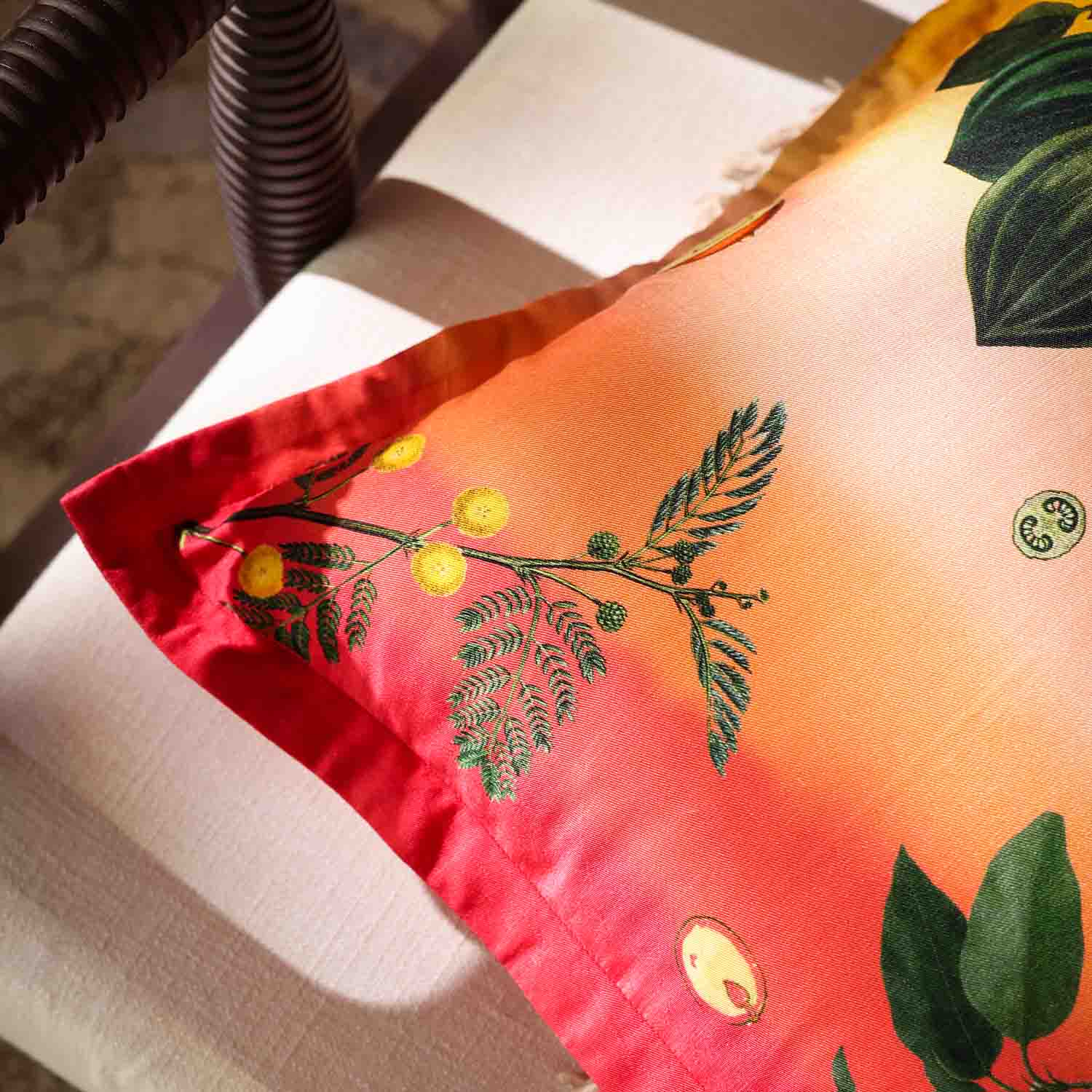 Wildflower Digital Printed Woollen And Silk Cushion By Mariella Ienna