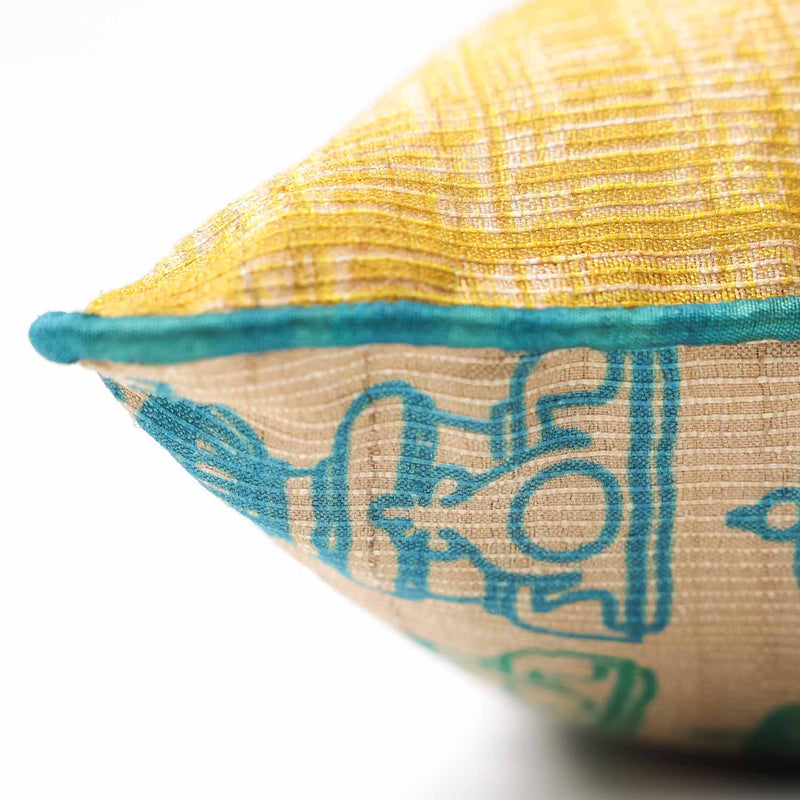 Rajenza Tassar Silk Digital Printed Cushion Cover By Mariella Ienna