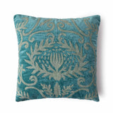Lotus Embroidered Cotton Velvet Cushion Cover