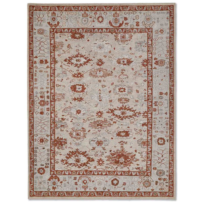 Oushak Hand Knotted Woollen And Cotton Rug