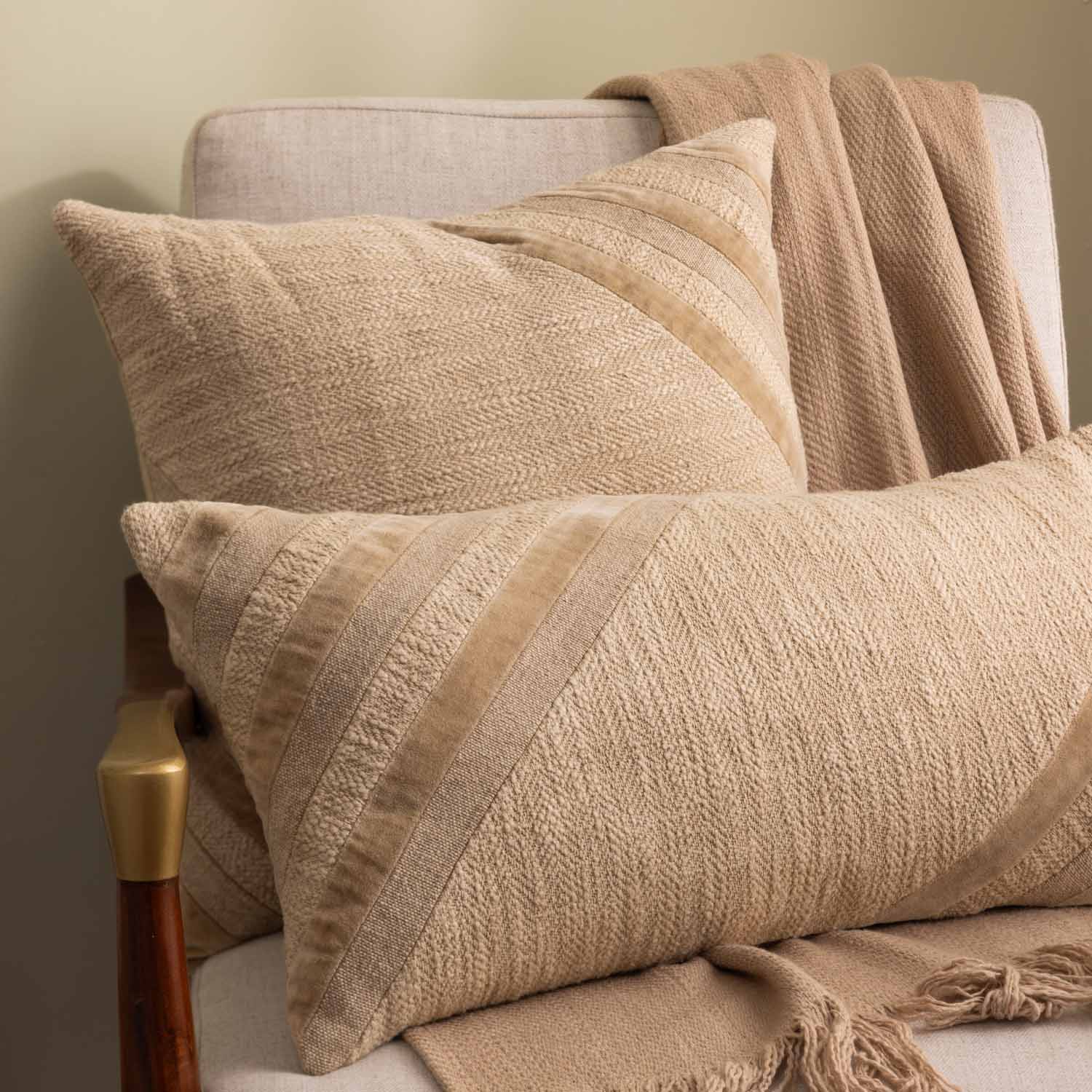 Cotton textured Kavira Lumbar Cushion Cover