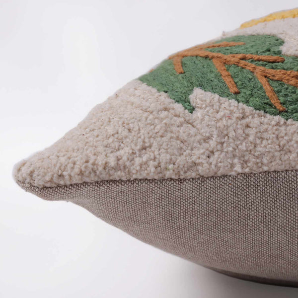 Magpie Cotton Slub Embroidered Cushion Cover