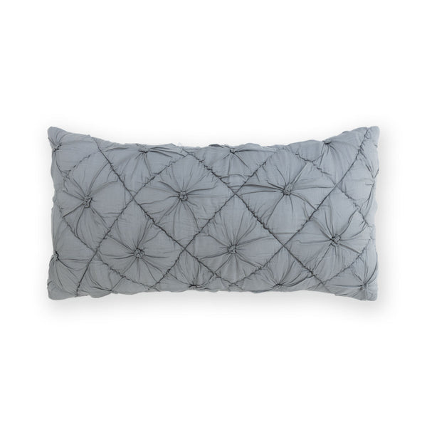 Nirvasa Cotton Embroidered and Hand Quilted Lumbar Cushion Cover