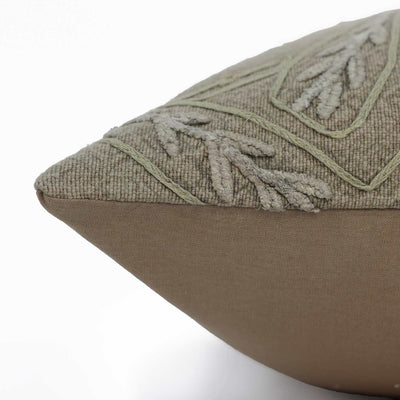 Fawn Cotton Hand Embroidered Cushion Cover