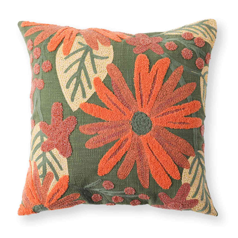 Dandelion Chambray Cotton with Mari Embroidery Cushion Cover