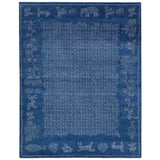 Cave- blue Hand Knotted Woollen and Cotton Rug By Abraham & Thakore