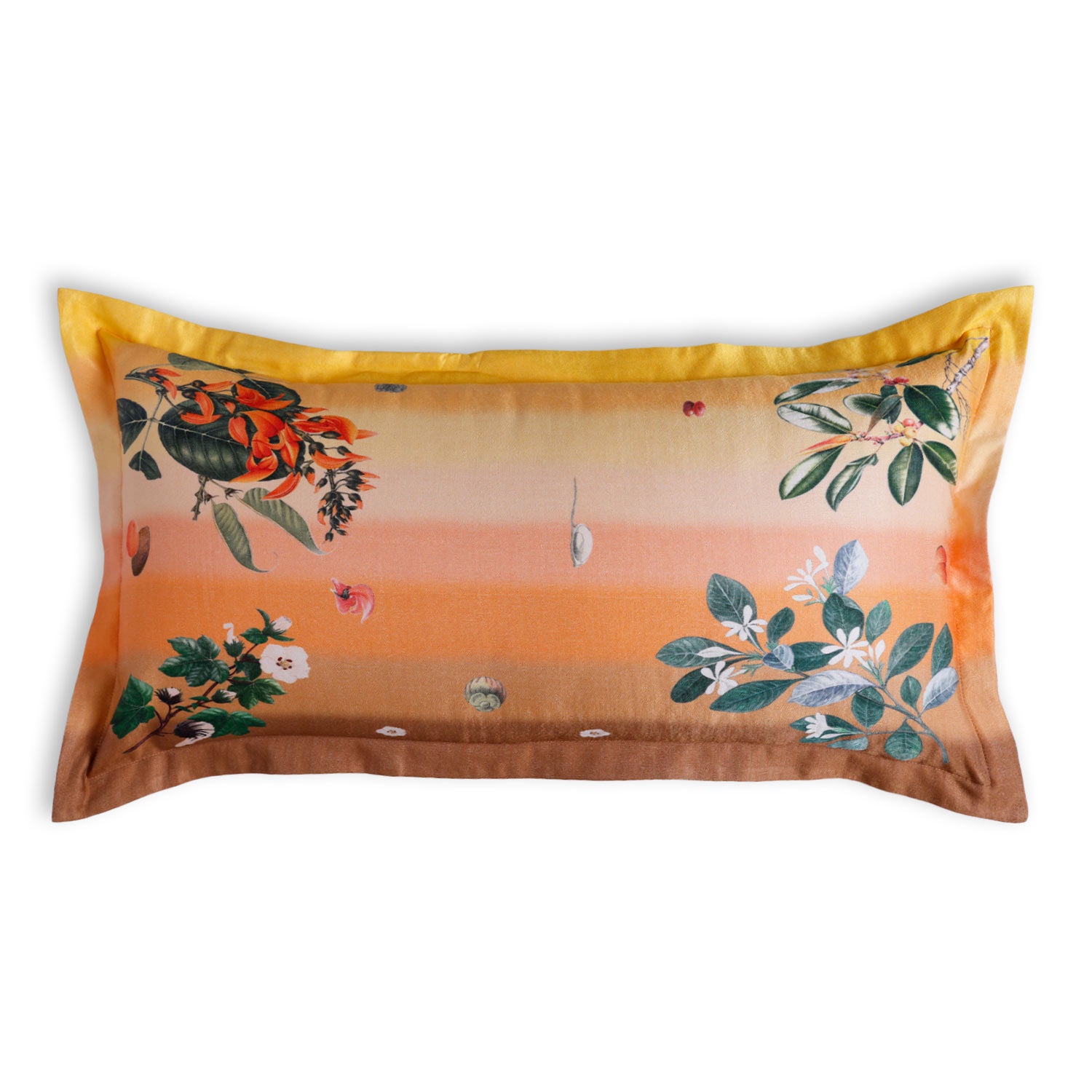 Golden Grove Digital Printed Woollen And Silk Lumbar Cushion By Mariella Ienna