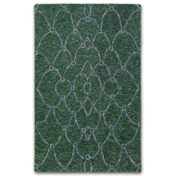 Giusta Peacock Colour Hand Tufted Woollen Rug By Mariella Ienna