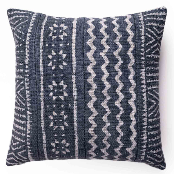 Baali Cotton Slub Dabu Block Printed Cushion Cover