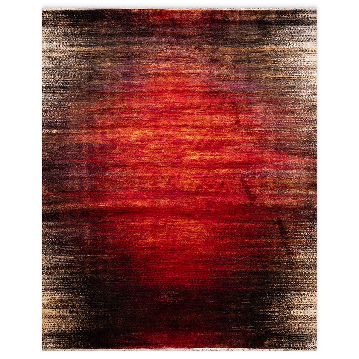 Sunset Hand Knotted Silk Rug By Luke Irwin