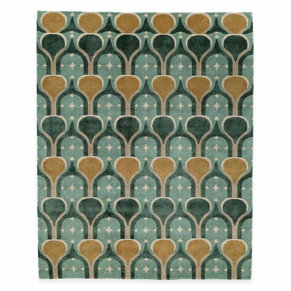 Gyantse Hand Knotted Woollen And Viscose Rug