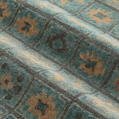 Coffered Hand Tufted Woollen And Viscose Rug