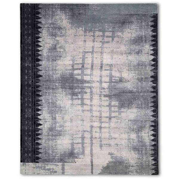 Grey Mater Hand Knotted Woollen and Cotton Rug By Abraham & Thakore