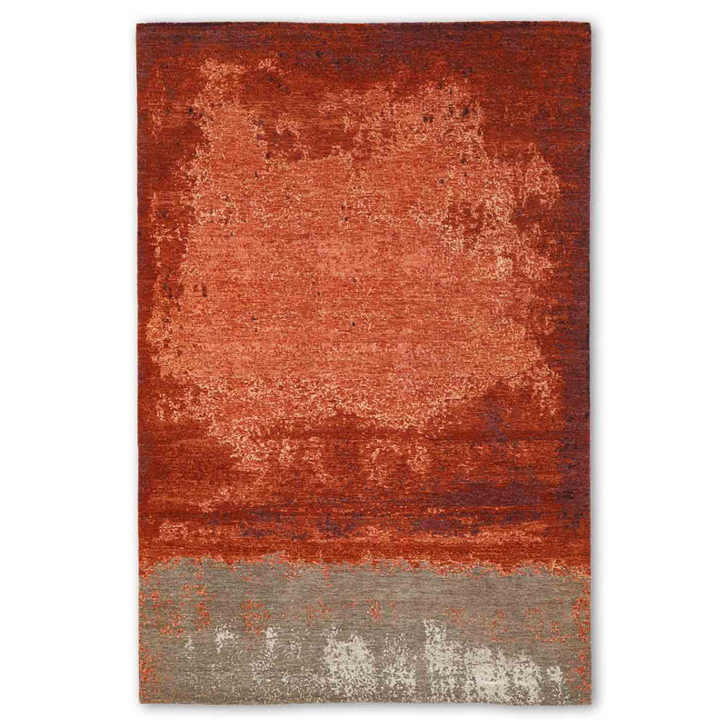 Scarlet Hand Knotted Woollen And Silk Rug