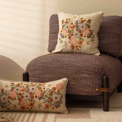 Fleurhaven Embroidered Cotton Lumber Cushion Cover