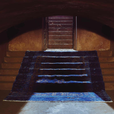 Regal Sapphire Hand Knotted Woollen And Viscose Rug By Smitha Zachariah
