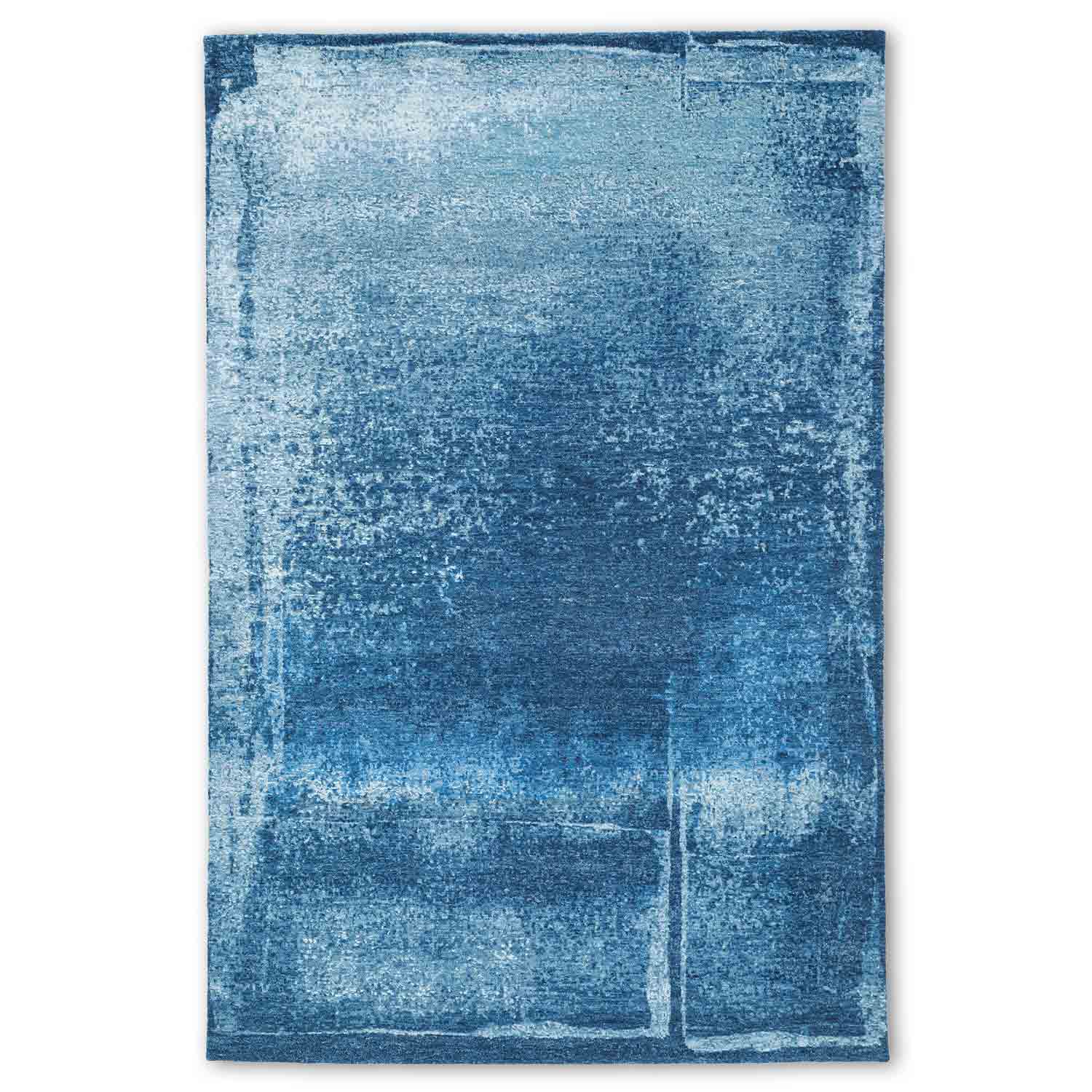 Azure Hand Knotted Woollen And Silk Rug