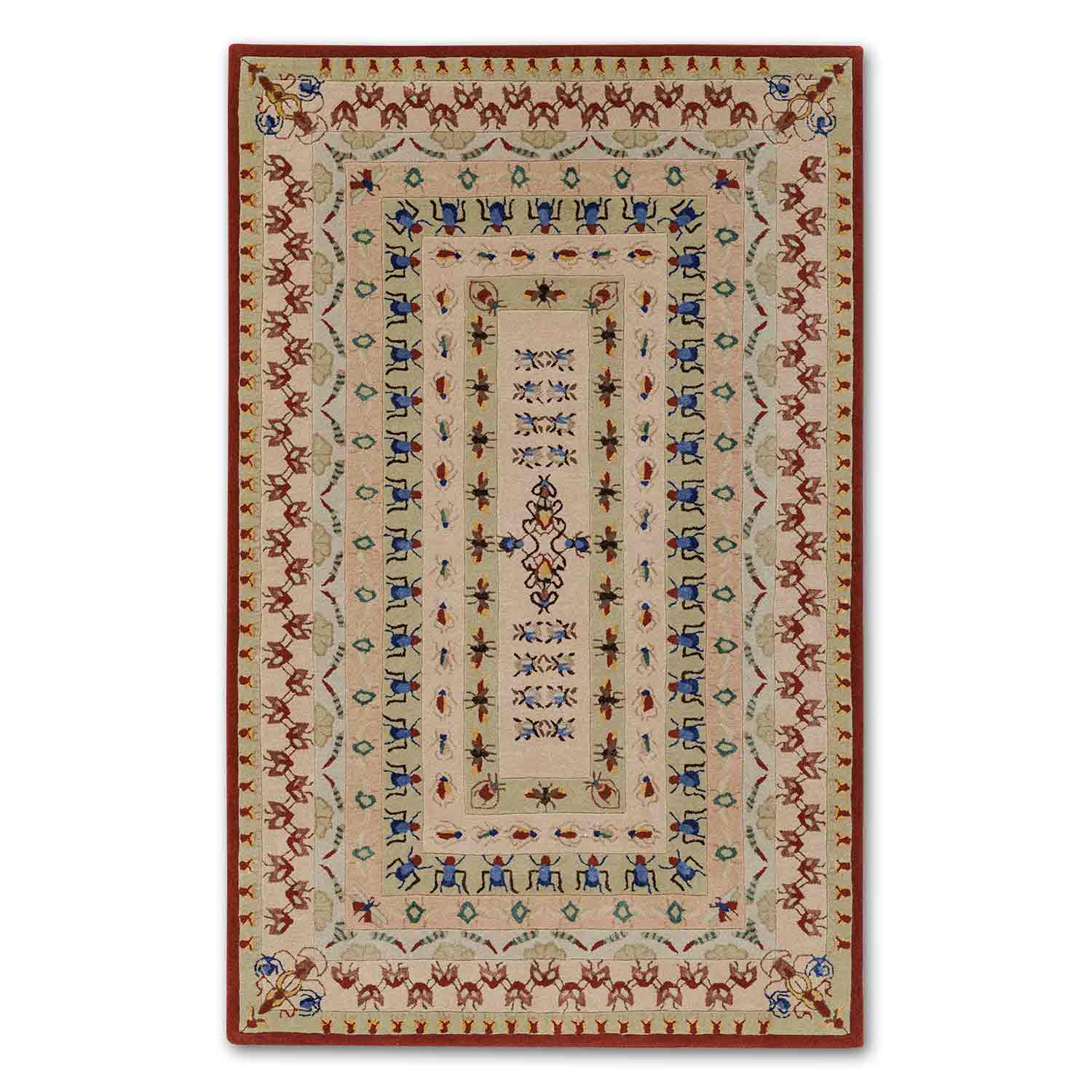 Blush Mosaic Hand Tufted Woollen And Viscose Rug By Varun Rana
