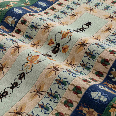 Lapiz Mosaic Hand Tufted Woollen And Viscose Rug By Varun Rana