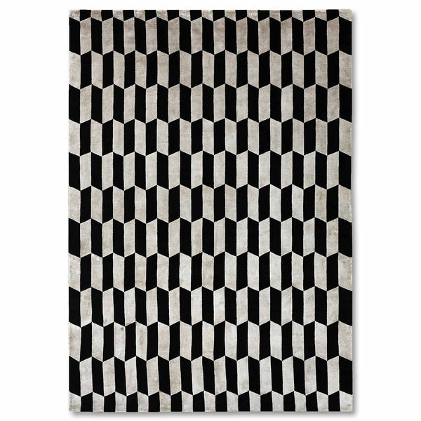 Tibetan Hand Knotted Woollen And Viscose Rug