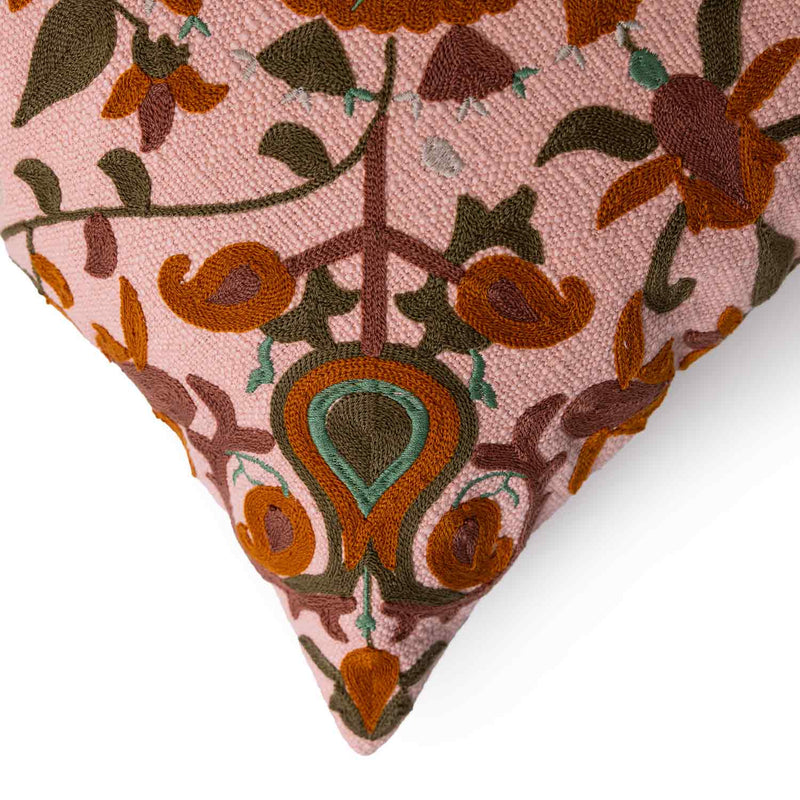Bukhara Cotton Slub Embroidered Cushion Cover