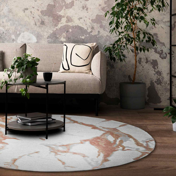 Mozart Hand Tufted Woollen And Viscose Round Rug
