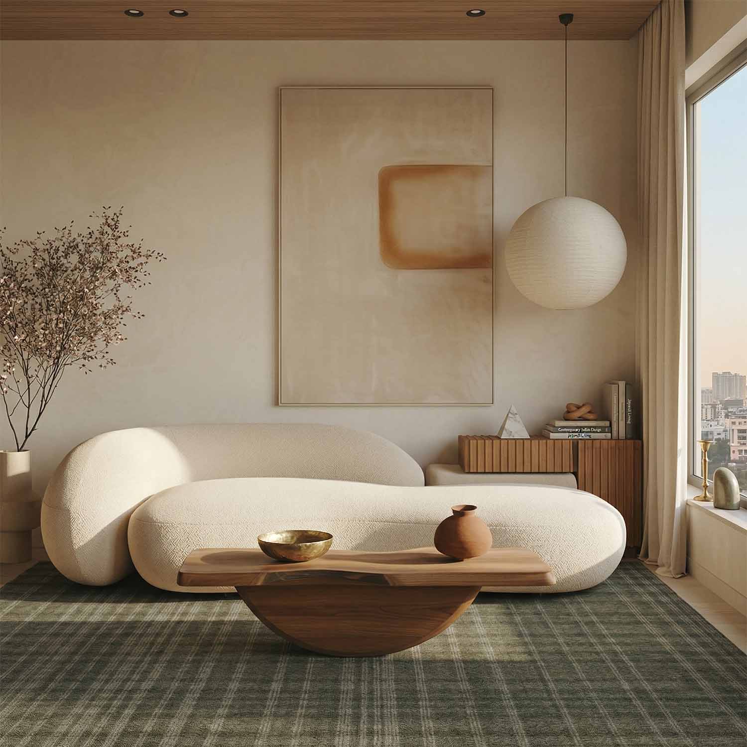 Modular Turf Hand Tufted Woollen And Viscose Rug