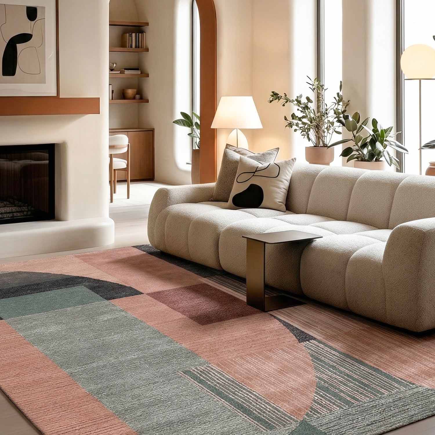 Apohis Hand Tufted Woollen And Viscose Rug