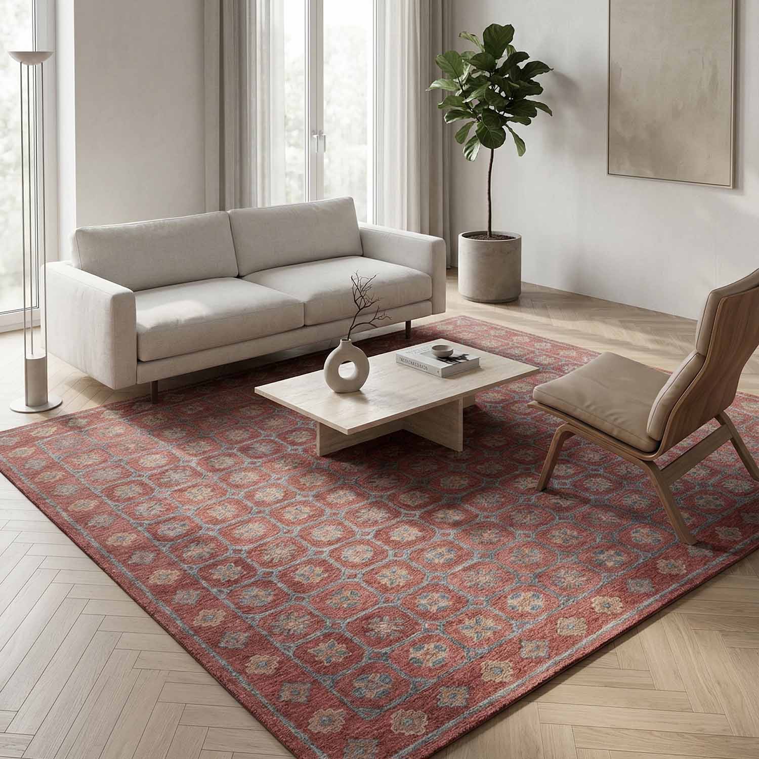 Echo Hand Tufted Woollen And Viscose Rug