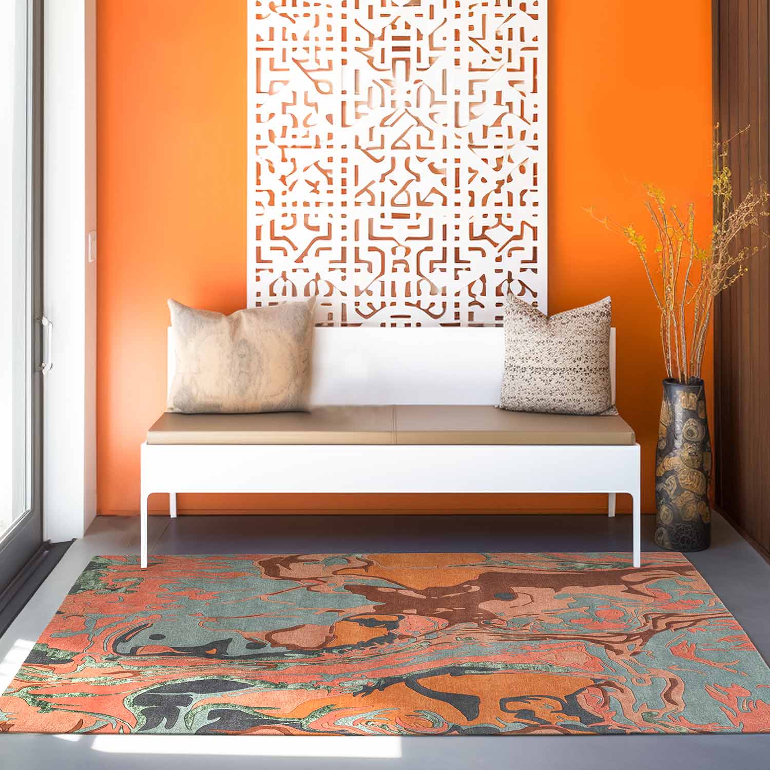 Zyra  Hand Tufted Woollen And Viscose Rug