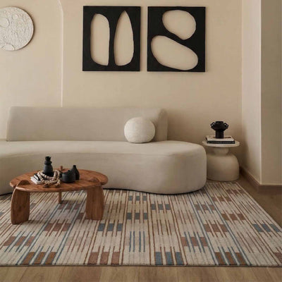 Motion Blur Hand Tufted Woollen And Viscose Rug
