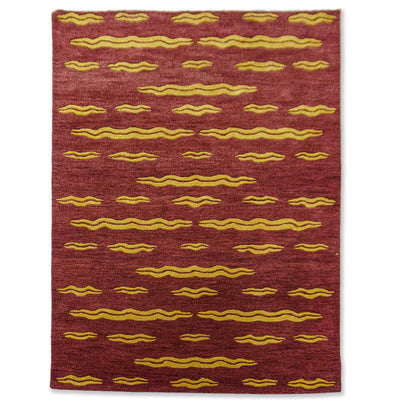 Tessellate- Rust Hand Tufted Woolen Rug By Eeshaan Kashyap