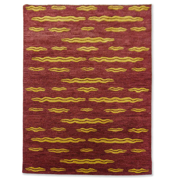 Tessellate- Rust Hand Tufted Woolen Rug By Eeshaan Kashyap