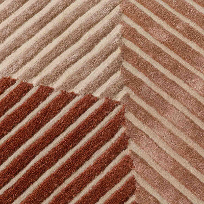 Rose And Rust Hand Tufted Wool And Viscose Rug