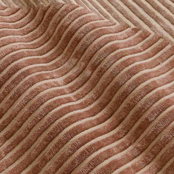Rose And Rust Hand Tufted Wool And Viscose Rug