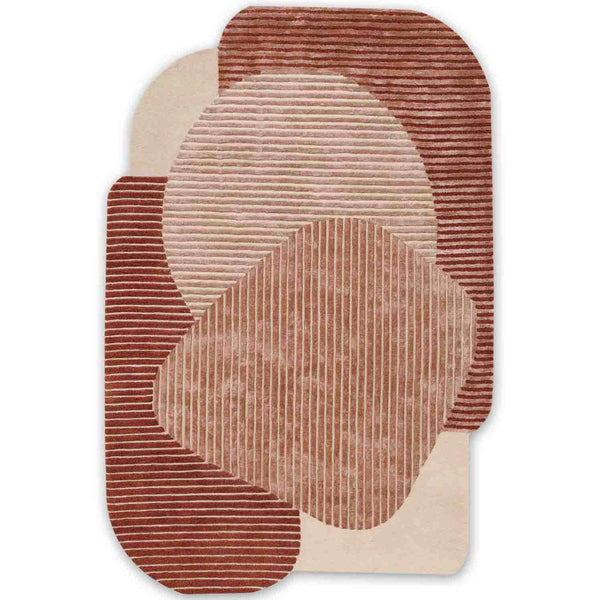 Rose And Rust Hand Tufted Wool And Viscose Rug