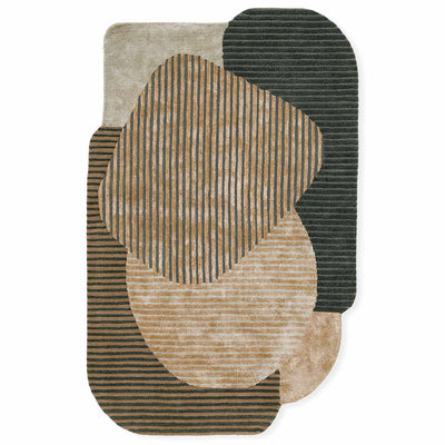 Olives And Sand  Hand Tufted Wool And Viscose Rug